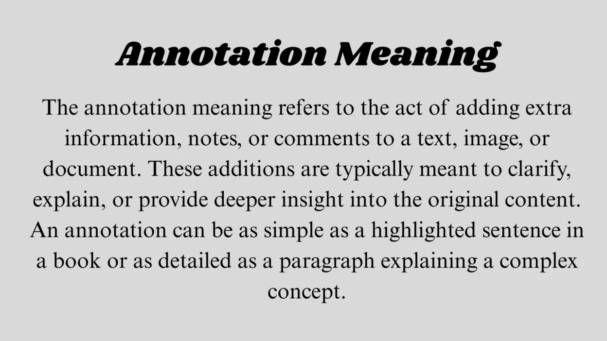 Annotation Meaning