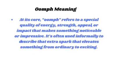 Oomph Meaning